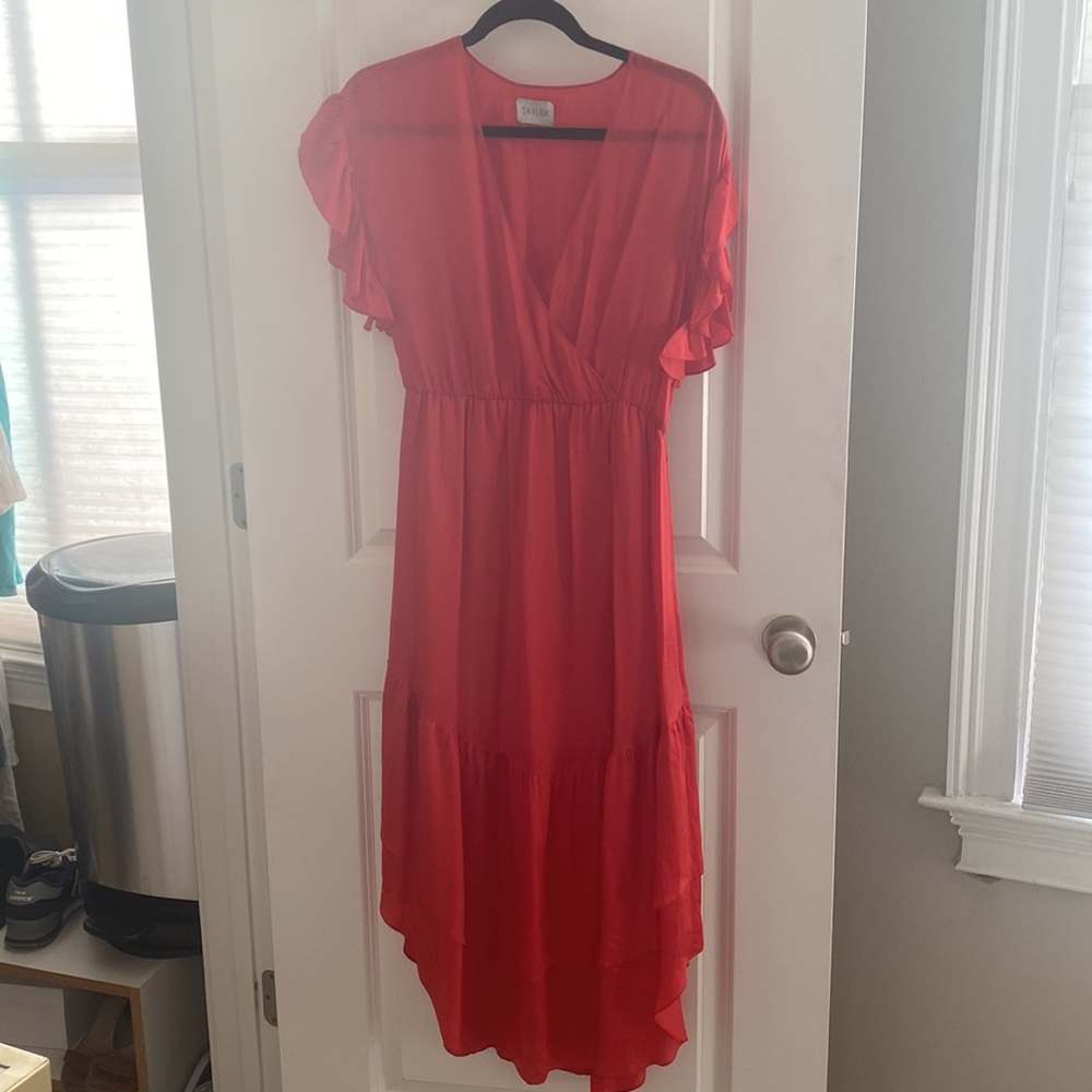 Red sailor maxi dress